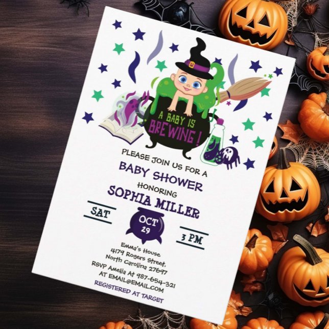 Ett Baby brinner Halloween-babyskor Inbjudningar (Skapare uppladdad)
