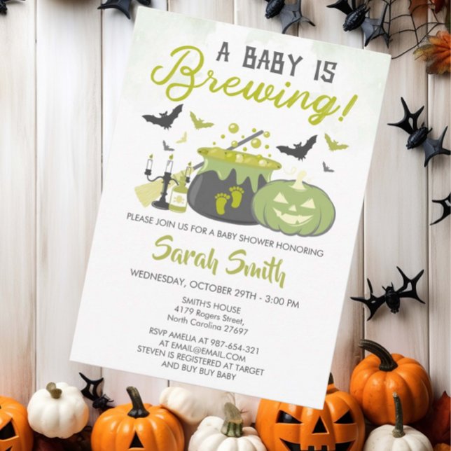 Ett Baby brinner Halloween-babyskor Inbjudningar (Skapare uppladdad)