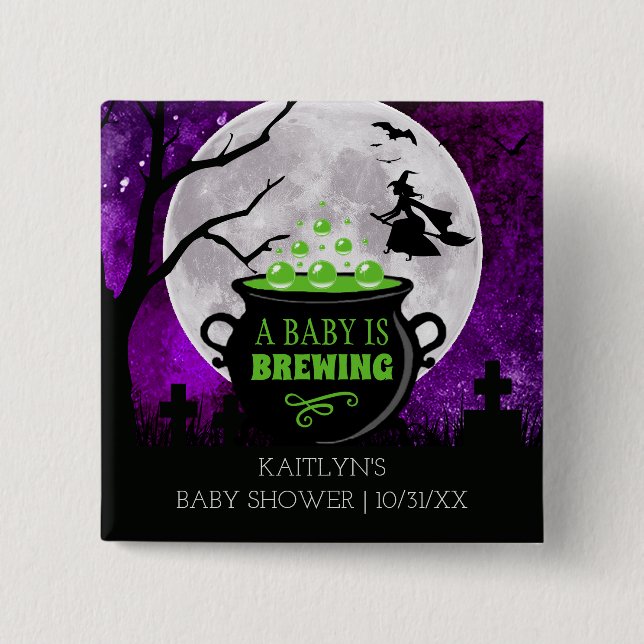 Ett Baby brinner Halloween-babyskor Knapp (Framsida)