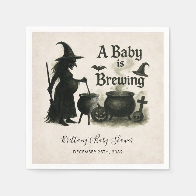 Ett Baby brinner Halloween-babyskor Pappersservett (Framsidan)