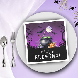 Ett Baby brinner Halloween-babyskor Pappersservett