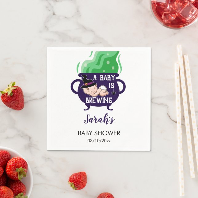 Ett Baby brinner Halloween-babyskor Pappersservett (Insitu)