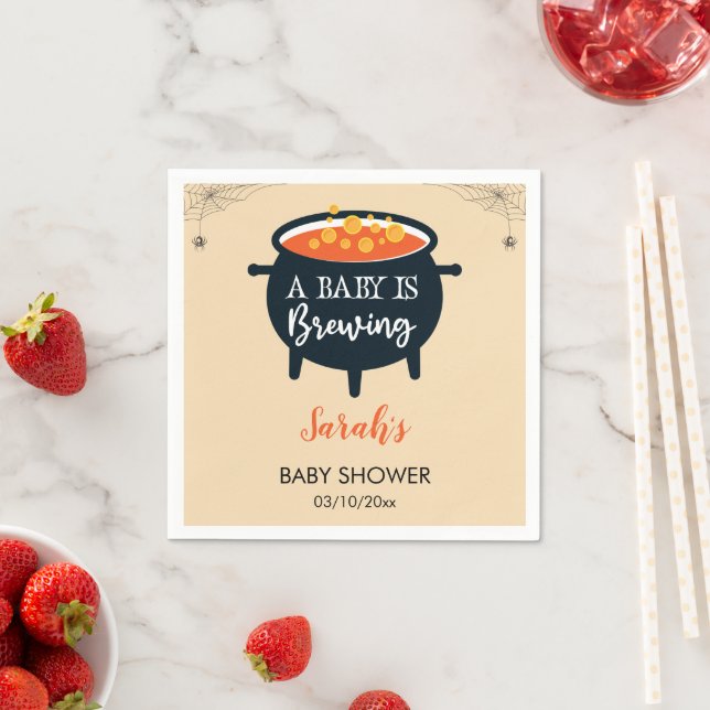 Ett Baby brinner Halloween-babyskor Pappersservett (Insitu)