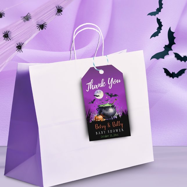 Ett Baby brinner Halloween-babyskor Presentetikett (Skapare uppladdad)