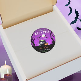 Ett Baby brinner Halloween-babyskor Runt Klistermärke