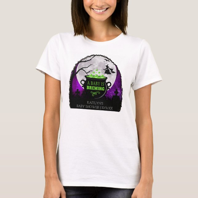 Ett Baby brinner Halloween-babyskor T Shirt (Framsida)