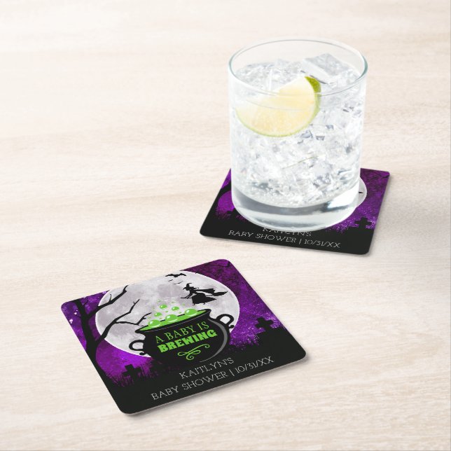 Ett Baby brinner Halloween-babyskor Underlägg Papper Kvadrat (Insitu)