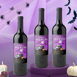 Ett Baby brinner Halloween-babyskor Vinflaska Etikett