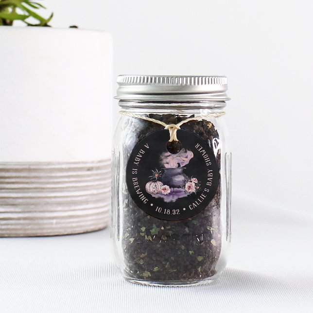 Ett Baby brinner | Halloween Cauldron Baby Shower Gåvor Etiketter (Skapare uppladdad)