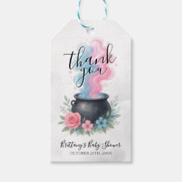 Ett Baby brinner Halloween Cauldron Presentetikett