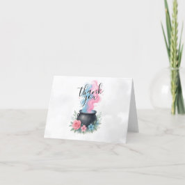 Ett Baby brinner Halloween Cauldron Tack Kort