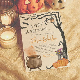 Ett Baby brinner i Cute Halloween Baby Shower Inbjudningar