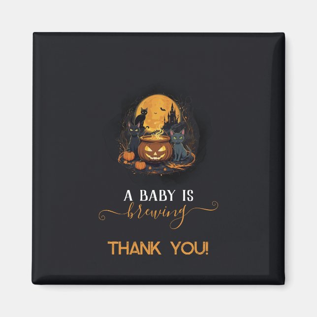 Ett Baby brinner i Cute Halloween Baby Shower Magnet (Framsidan)
