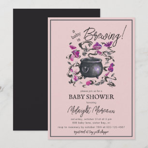 Ett Baby brinner i Kabuldron Halloween Baby Shower Inbjudningar