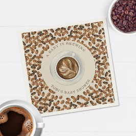 Ett Baby brinner i kaffebabyskor Napkin Pappersservett