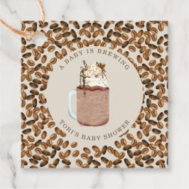 Ett Baby brinner i kaffets babyskor Gåvor Etiketter