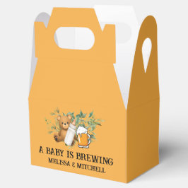Ett baby brinner i par babydusch presentaskar