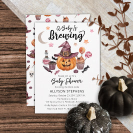 Ett Baby brinner Jack-O-Lantern Halloween Shower Inbjudningar