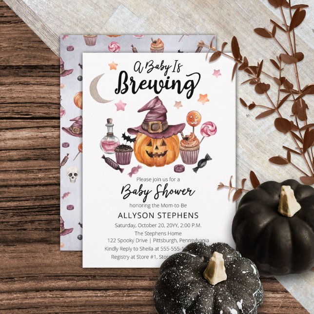 Ett Baby brinner Jack-O-Lantern Halloween Shower Inbjudningar (Skapare uppladdad)