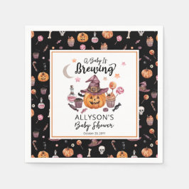 Ett Baby brinner Jack-O-Lantern Halloween Shower Pappersservett