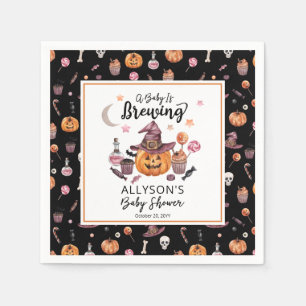Ett Baby brinner Jack-O-Lantern Halloween Shower Pappersservett