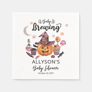 Ett Baby brinner Jack-O-Lantern Halloween Shower Pappersservett