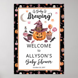 Ett Baby brinner Jack-O-Lantern Halloween Shower Poster