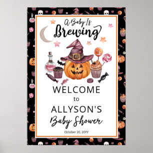 Ett Baby brinner Jack-O-Lantern Halloween Shower Poster
