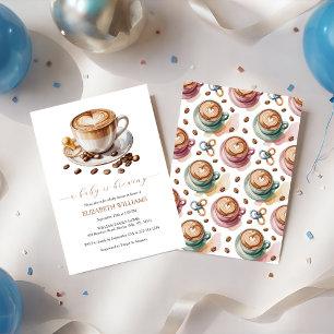 Ett Baby brinner kaffe och Mjölk babyskor Inbjudningar