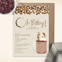 Ett Baby brinner Kall Brew Coffee Oh Baby Shower