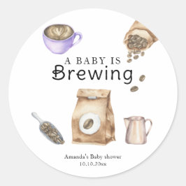 Ett Baby brinner Kopp-babyskor för kaffe Runt Klistermärke