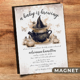 Ett Baby brinner Neutralten Halloween Baby Shower Magnetisk Inbjudningskort