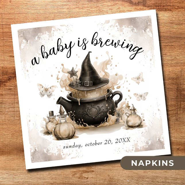 Ett Baby brinner Neutralten Halloween Baby Shower Pappersservett (Skapare uppladdad)