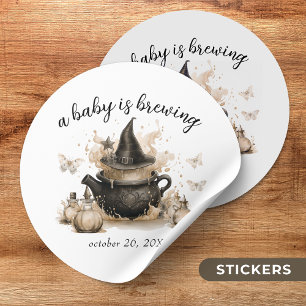 Ett Baby brinner Neutralten Halloween Baby Shower Runt Klistermärke