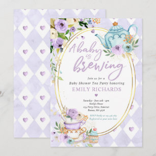 Ett Baby brinner Party-babyskor Lilac Ro Inbjudningar