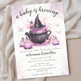 Ett Baby brinner Rosa Halloween Baby Shower Inbjudningar