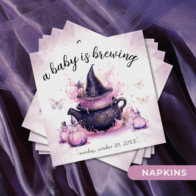 Ett Baby brinner Rosa Halloween Baby Shower Pappersservett (Skapare uppladdad)