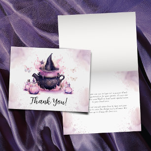 Ett Baby brinner Rosa Halloween Baby Shower Tack Kort