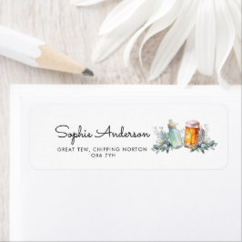 Ett Baby håller på att blåsa en modern babyskö Returadress Etikett