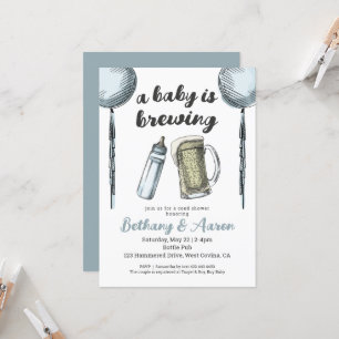 Ett Baby håller på att blåsa in Par Baby Shower-in Inbjudningar
