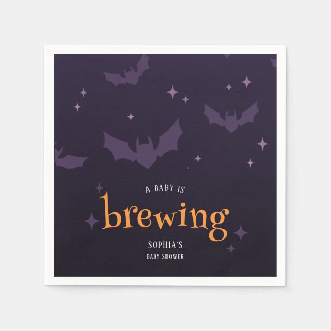 Ett Baby håller på att blåsa upp taloky Halloween- Pappersservett (Framsidan)