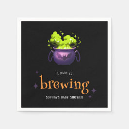 Ett Baby håller på att blåsa upp taloky Halloween- Pappersservett