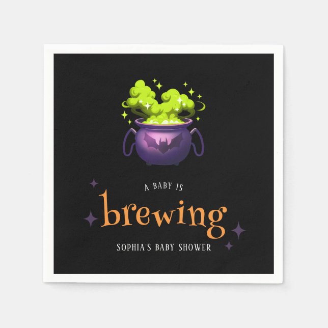 Ett Baby håller på att blåsa upp taloky Halloween- Pappersservett (Framsidan)