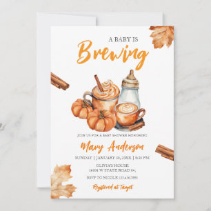 Ett Baby håller på att bryta pumpkin Spice Flaska Inbjudningar