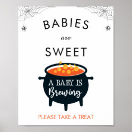 Ett Baby håller på att dela halloween-babyvisnings Poster