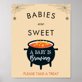 Ett Baby håller på att dela halloween-babyvisnings Poster