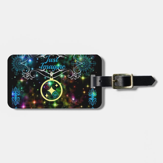 Ett bagagemärke. bagagebricka (Horisontell Framsida)