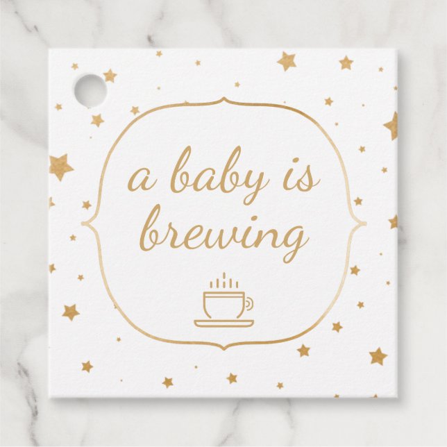 Ett barn andas tack - vita guldstjärnor gåvor etiketter (Framsida)