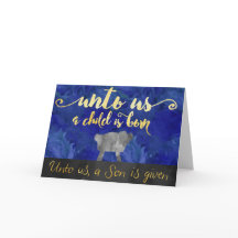 Ett barn är fött julkort