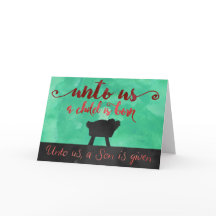 Ett barn är fött julkort